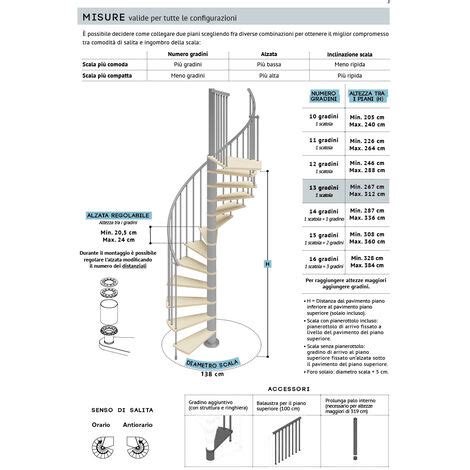 Misterstep Scala A Chiocciola Cm Hoop Colore Legno Naturale