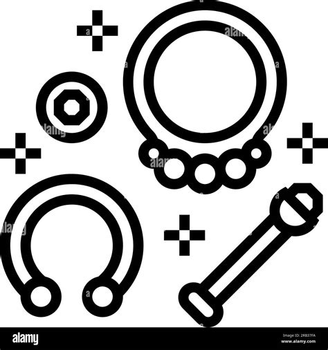 Ring Piercing Line Icon Vector Illustration Stock Vector Image And Art