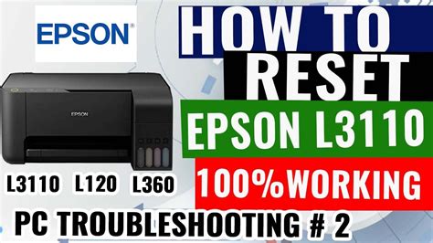 HOW TO RESET EPSON L3110 100 Working See Comments YouTube