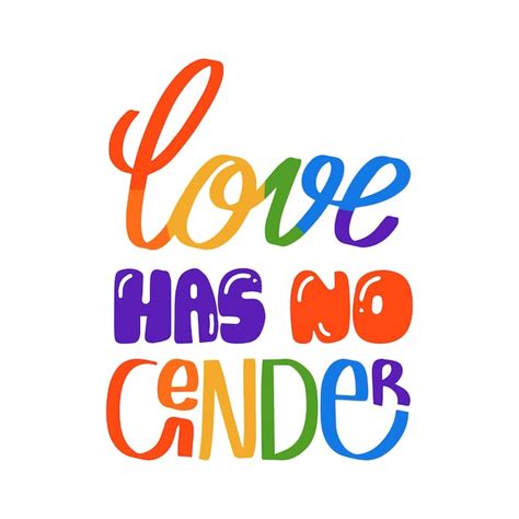 Premium Vector Love Has No Gender Hand Lettering Of Gay Pride