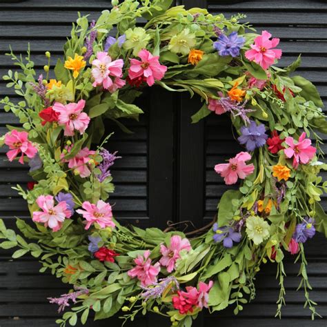 Large Floral Door Wreath Flower Wreath Spring Summer Door Decor