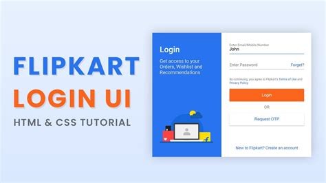 Flipkart Login UI Clone HTML And CSS Tutorial YouTube