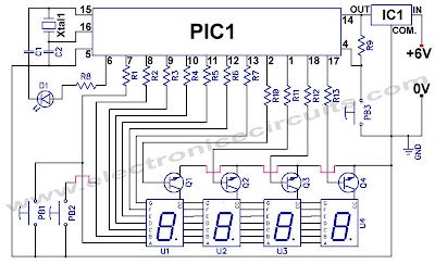 Hour Digital Clock Circuit Diagram