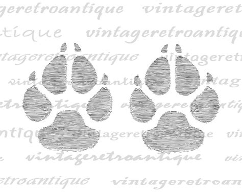 Dog Paw Prints Digital Image Graphic Illustration Printable - Etsy