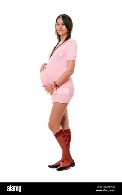 Charming Pregnant Brunette Woman Stock Photo Alamy