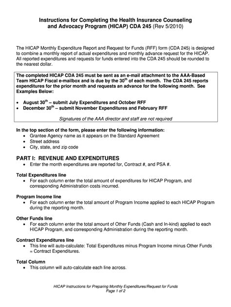 Fillable Online Aging Ca Instructions For Completing The Cda