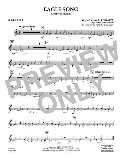 Eagle Song Bb Trumpet 2 Sheet Music Robert Buckley Concert Band