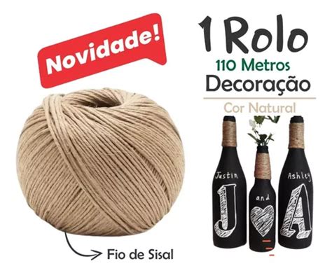 Barbante Sisal 2mm Rolo 100 Metros Artesanato Fio Amarração