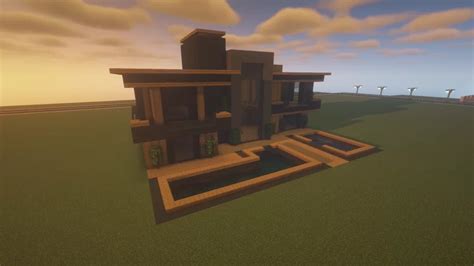 Modern Wooden House Minecraft Map