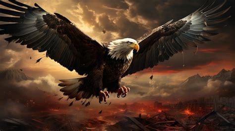 Premium AI Image | Bald eagle in flight on isolated background