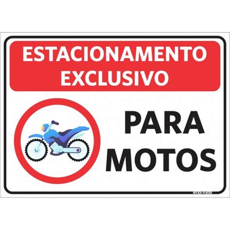 Placa Sinalização Estacionamento Permitido Estacionar Motos Aplica