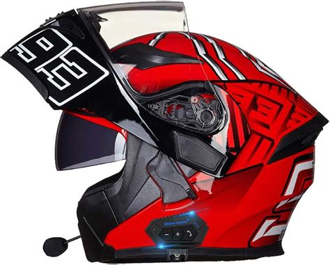 Casco Modulare Bluetooth Moto Integrat Con Doppio Visiera Parasole Integrale Casco Certificato