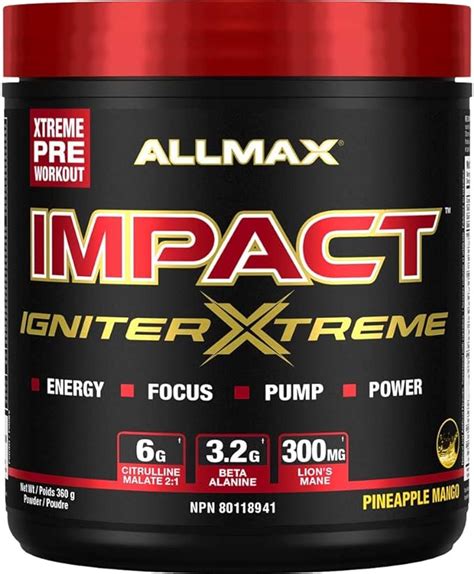 ALLMAX Nutrition Impact Igniter Extreme 360 gr 40 ser Piña