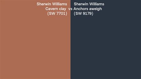 Sherwin Williams Cavern Clay Vs Anchors Aweigh Side By Side Comparison