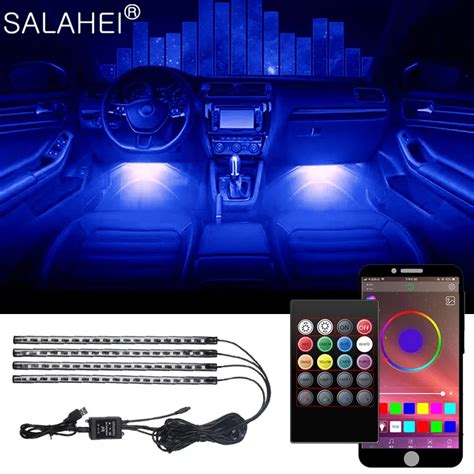 Neon 48 LED Car Interior Ambient Foot Light With USB Wireless Remote