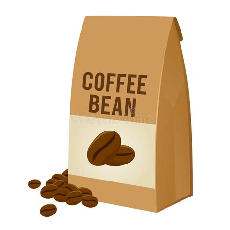 Coffee Bean In Brown Paper Bag Packaging Stock Vector Illustration Of