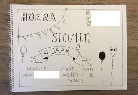 Handlettering Verjaardag Uitnodiging 4 Jaar Verjaardag Uitnodigingen