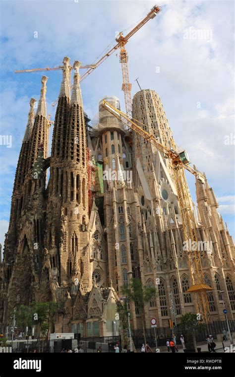 The Sagrada Familia Church In Barcelona By Antonio Gaudi Hi Res Stock