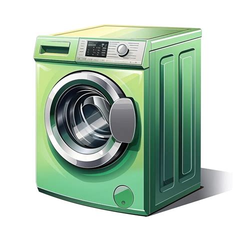 Green Color Washing Machine Isometric Vector White Backgr Premium Ai