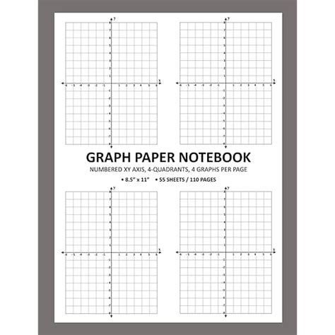 Graph Paper Notebook XY Coordinate Plane For Math Algebra