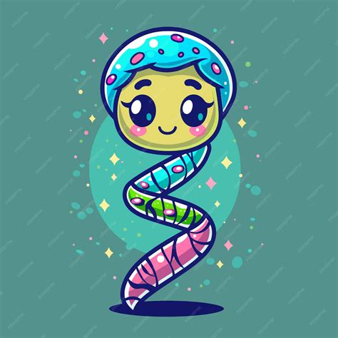 premium vector cute cartoon   dna strand playful  educational