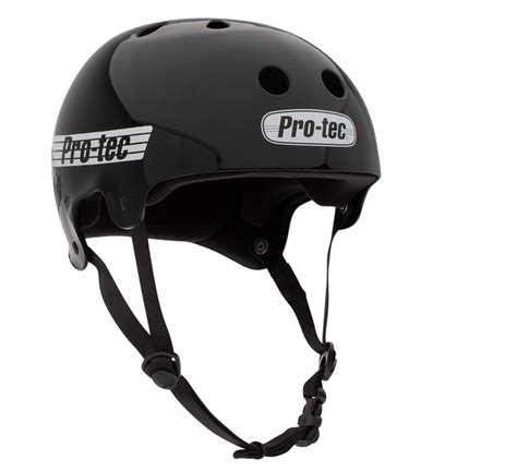 Protec Helmet Gloss Black Old School Skateboard Helmet Protec Skool