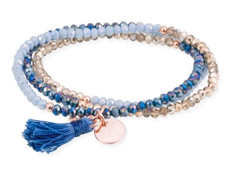 Armband Zen Blau In Silber Rose Vergoldet Marina Garcia