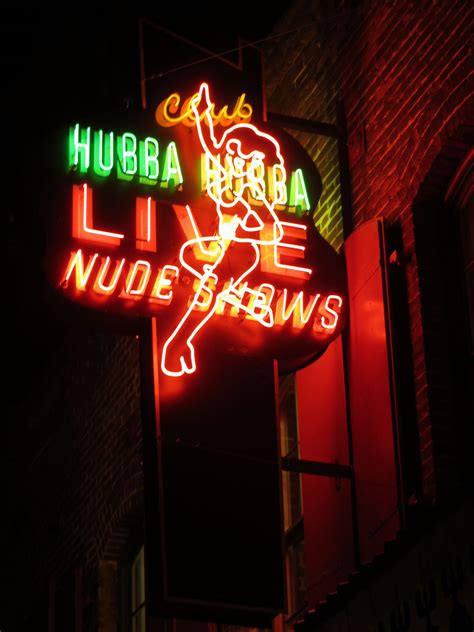 Hubba Hubba Live Nude Shows neon sign, Chinatown | Neon signs, Vintage