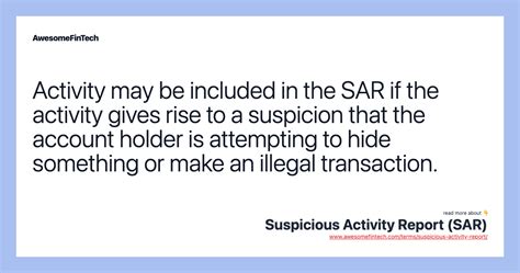 Suspicious Activity Report Sar Awesomefintech Blog