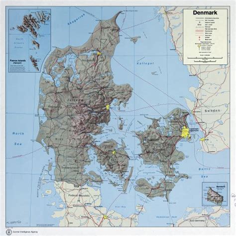 Large Scale Political And Administrative Map Of Denmark 1974