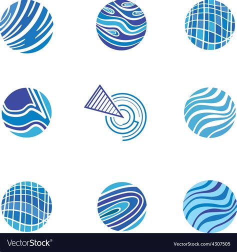 Blue Abstract Logos Royalty Free Vector Image Vectorstock