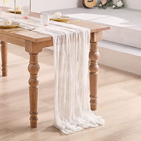 Amazon Vitalizart Off White Cheesecloth Table Runner Ft Cheese