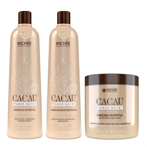 Richée Cacau Power Nutri Kit Shampoo Condicionador e Máscara