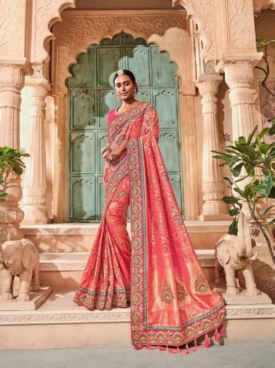 Pink Pure Banarasi Silk Wedding Saree 2012