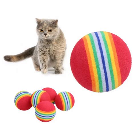 10Pcs/lot Colorful Cat Toy Ball Interactive Cat Toys Play Chewing ...