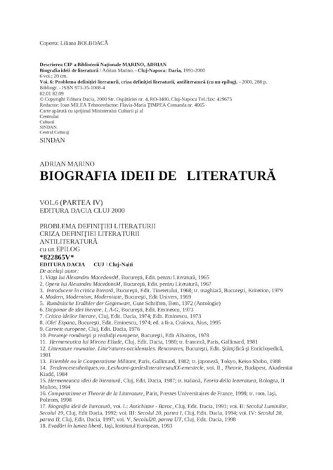 DOC Adrian Marino Biografia Ideii De Literatura Vol 6 DOKUMEN TIPS