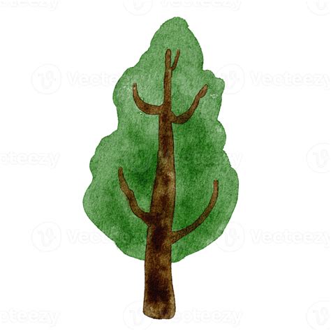 Clipart De Aquarela De Rvore Fofa Png