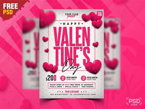 Valentines Day Party Flyer Psd Template Psd Zone