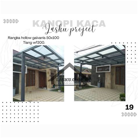 Jual KANOPI KACA TEMPERED 8MM SANDBLAST KACA FILM CARPORT TIANG WF 150