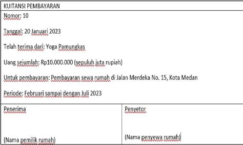 Contoh Kwitansi Sewa Rumah Yang Bisa Dibuat Sendiri Dengan Mudah