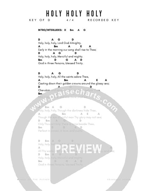 Holy Holy Holy Chords PDF (Reawaken Hymns) - PraiseCharts