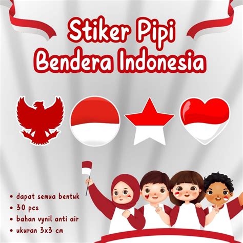 jual stiker pipi bendera indonesia  agustus isi  pcs shopee indonesia