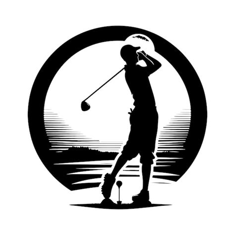 Golf player silhouette golf swing player pose vector golfer silhouette ...