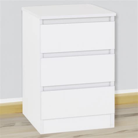 Seconique Malvern Drawer White Bedside Table Wilko