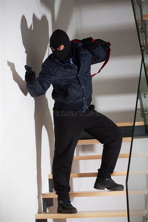 Robber Sneaking Away With Money Stock Image Image Of Cash Financial