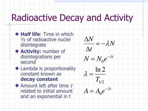 Equation For Radioactive Decay