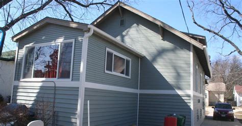 Coastal Sage Alside Vinyl Siding Natural Linen Gutters And Andersen 100 Series Windows In Lombard