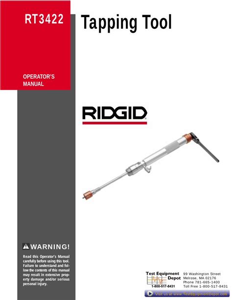 PDF RT3422 Tapping Tool Test Equipment Depotprotected With A Ground