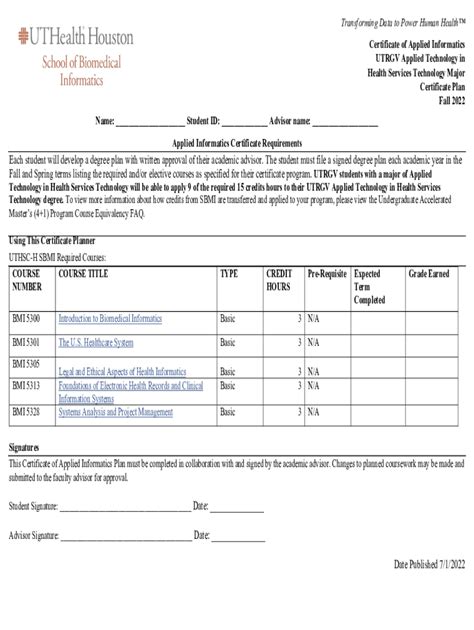 Fillable Online Informatics Certificate Fax Email Print Pdffiller