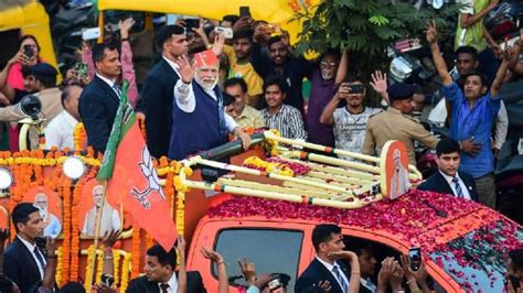 Gujarat Elections Pm Modi Holds Massive Roadshow In Ahmedabad